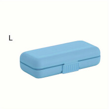(Blue L) 1pc Double Layer Japanese Style Portable Pill Box with Multi-grid and Double Seal - Convenient and Secure Medication Storage