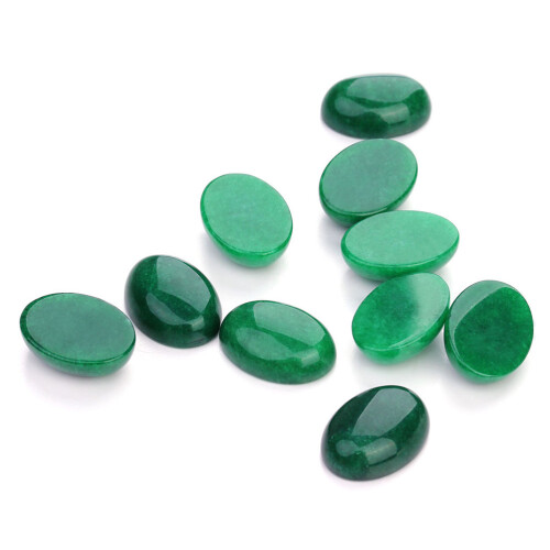 10Pièces Cabochons Ovale Vert Pour Création Et Artisanat 1