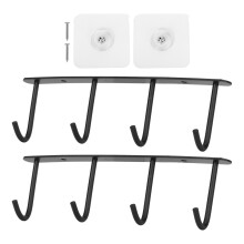 4Pièces Crochet Suspendu Noir Pour Armoire Cuisine Salle De Bain
