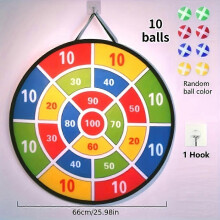 (66cm 12 balls 1 hook) 66cm/73cm Children's large dart board game set, foldable dart board,convenient for indoor and outdoor playing. New Year's gift