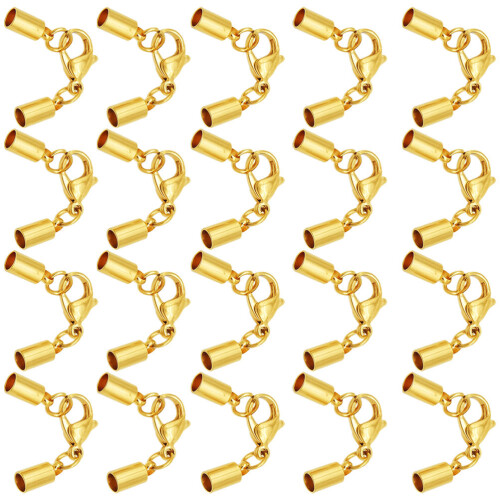 20Pièces Fermoirs Mousquetons Dorés Solides En Acier Pour DIY