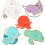 5Pièces Broches Figurines Animaux Accessoires Colorés 6