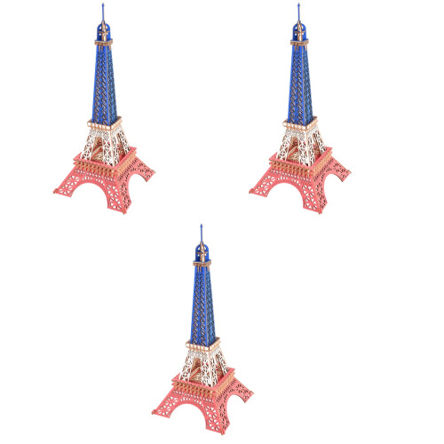 3 Pièces Tour Eiffel En Bois Éducatif Tridimensionnel 2