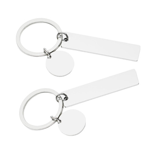 2Pièces - Blank Acier Inoxydable Argenté DIY