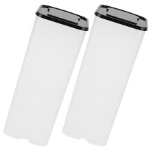 2Pièces Boîte À Pain Plastique Noire, Conteneur Étanche Pour Cuisine