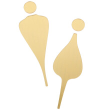 2Pièces Signes Toilettes Acrylique Doré 3D Signalisation Porte Unisexe