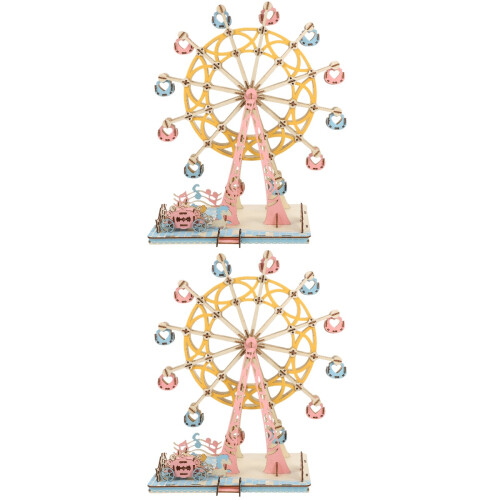 2 Ensembles Puzzle Bois 3D Fait Main Roue De Ferries 2