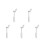 5Pcs Silver Alloy Ice Cream Machine Handle Parts Ergonomic Control Rod 6