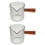 2Pcs Transparent Glass Creamer Pitcher with Wooden Handle Small Grey 7