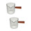 2Pcs Transparent Glass Creamer Pitcher with Wooden Handle Small Grey 9