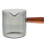 2Pcs Transparent Glass Creamer Pitcher with Wooden Handle Small Grey 3