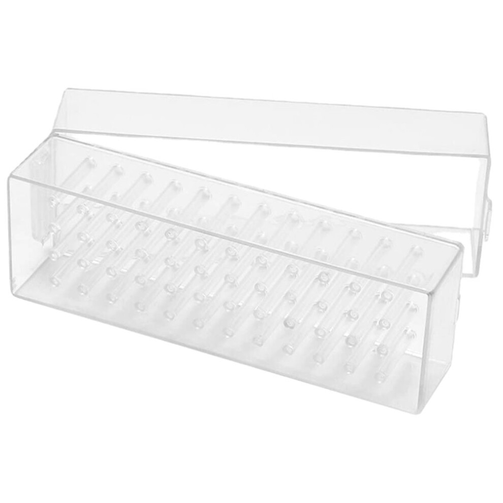 Inoomp 2Pcs Nail Drill Bits Holder Multi-Holes Storage Box For Manicure Tools
