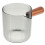 2Pcs Transparent Glass Creamer Pitcher with Wooden Handle Small Grey 2