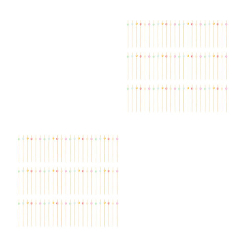 200Pièces Pics Bamboo Jetables Usage Maison Fruit Colorés 2