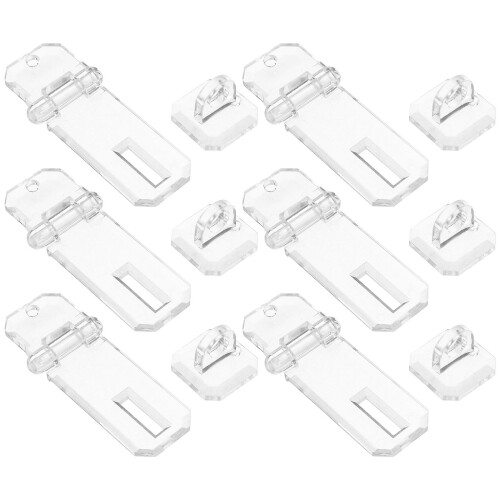 24Pcs Transparent Acrylic Hinge Latch Lock for Boxes Clear Snap Buckle 1