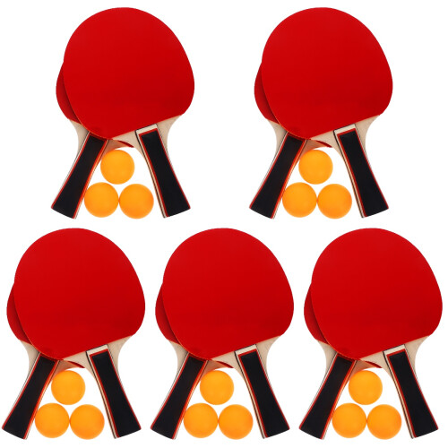 5 Sets Table Tennis Racket Beginner Kit With Ball And Exercising Bat 2