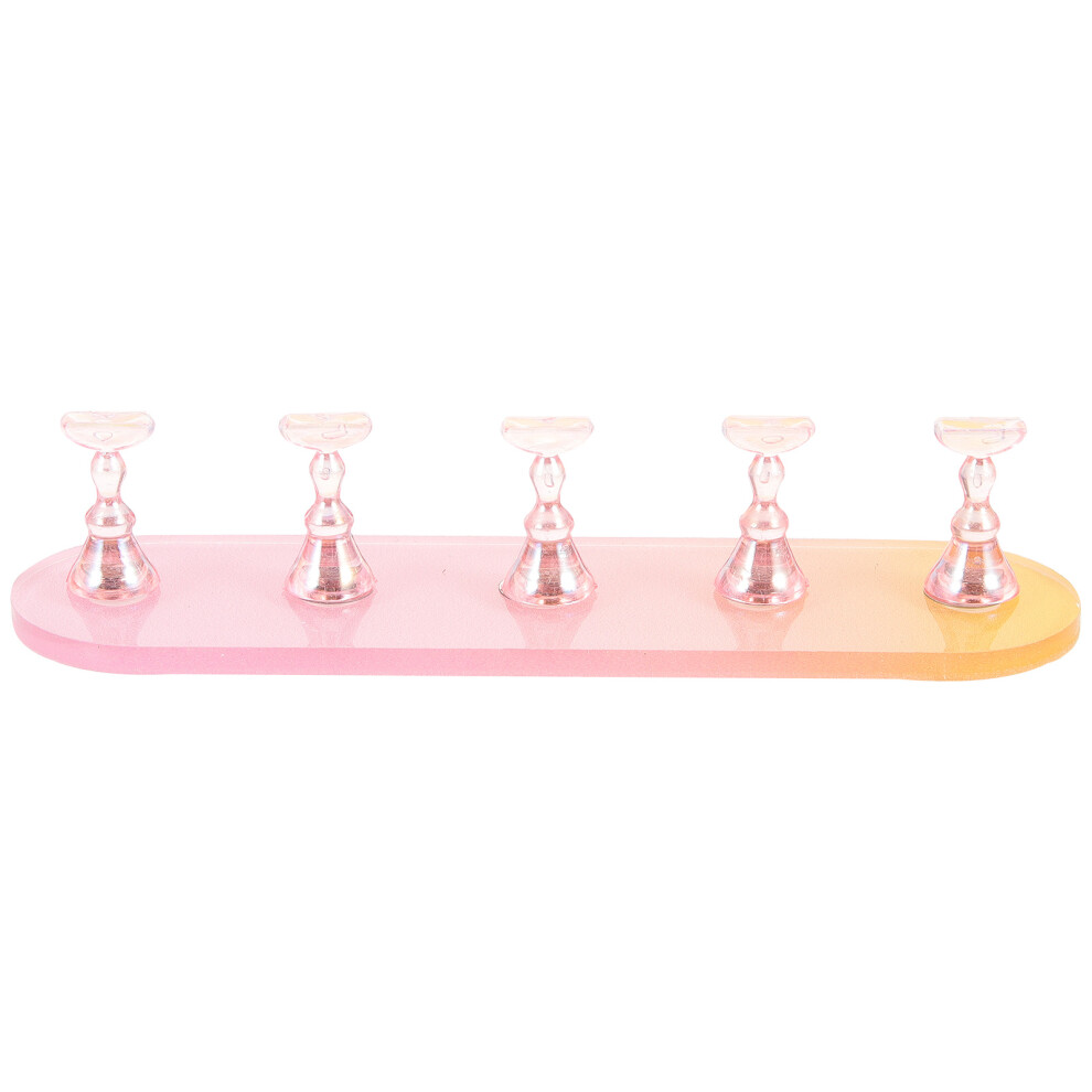Solustre 3Sets Multi Color Plastic Nail Art Practice Nail Stands For Salon Use