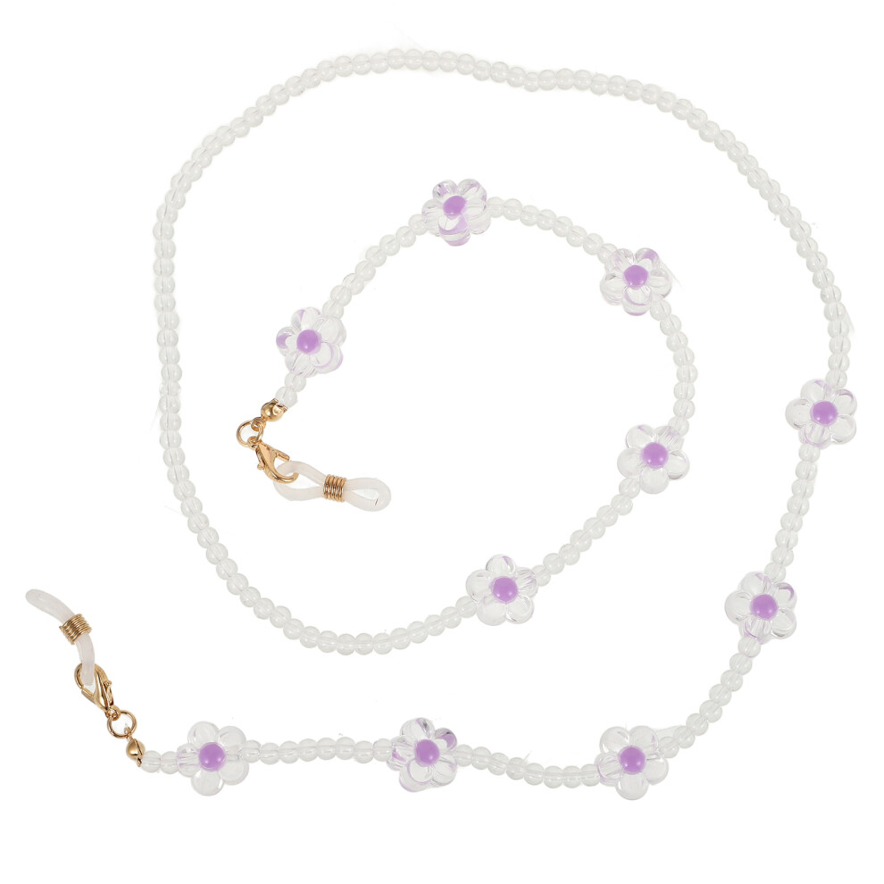 Happyyami 3 Pcs Transparent Floret Beads Eyeglasses Necklace Mask Hanging Chain