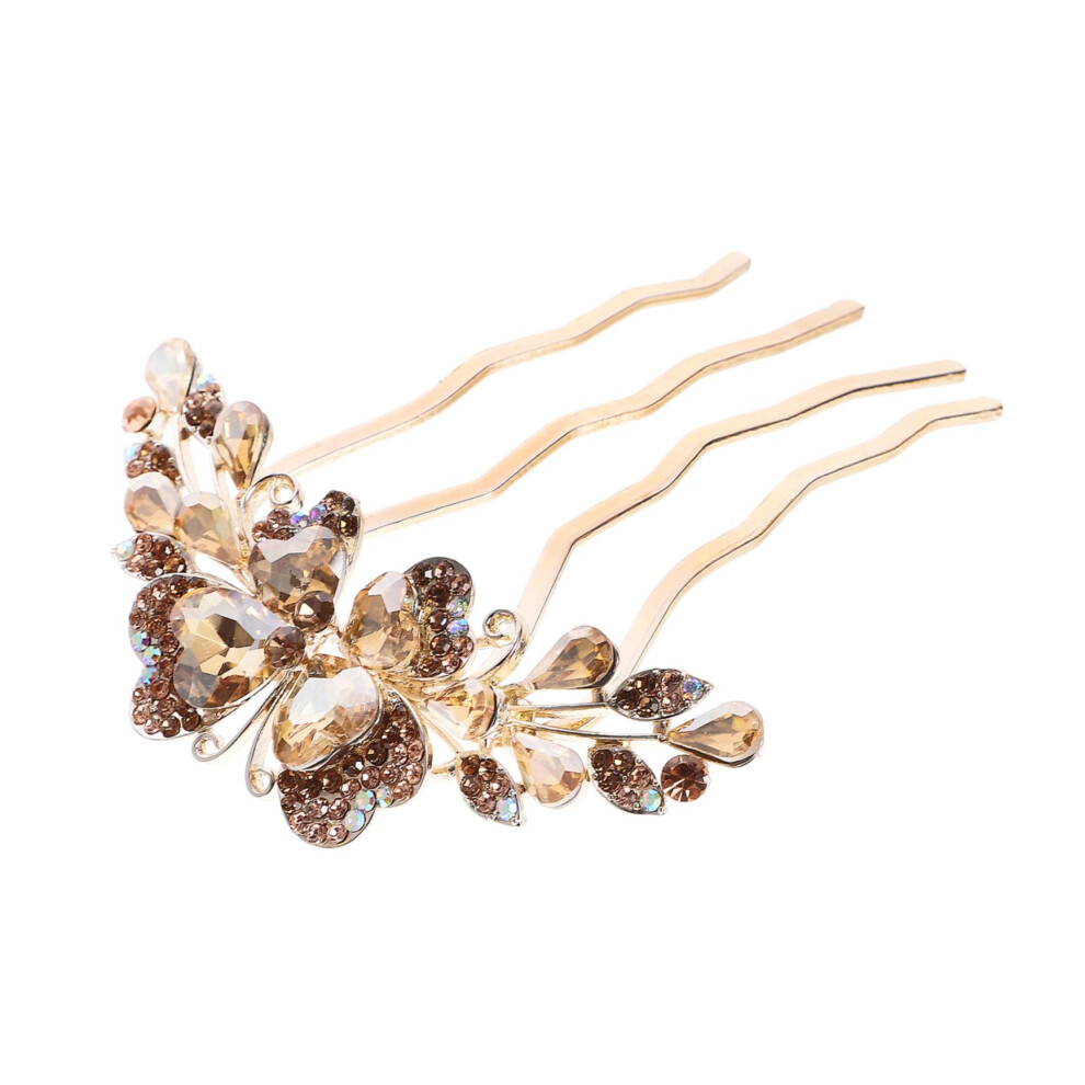 Hair Side Comb with Elegant Rhinestone Design for Brides Weddings and Special Occasions
