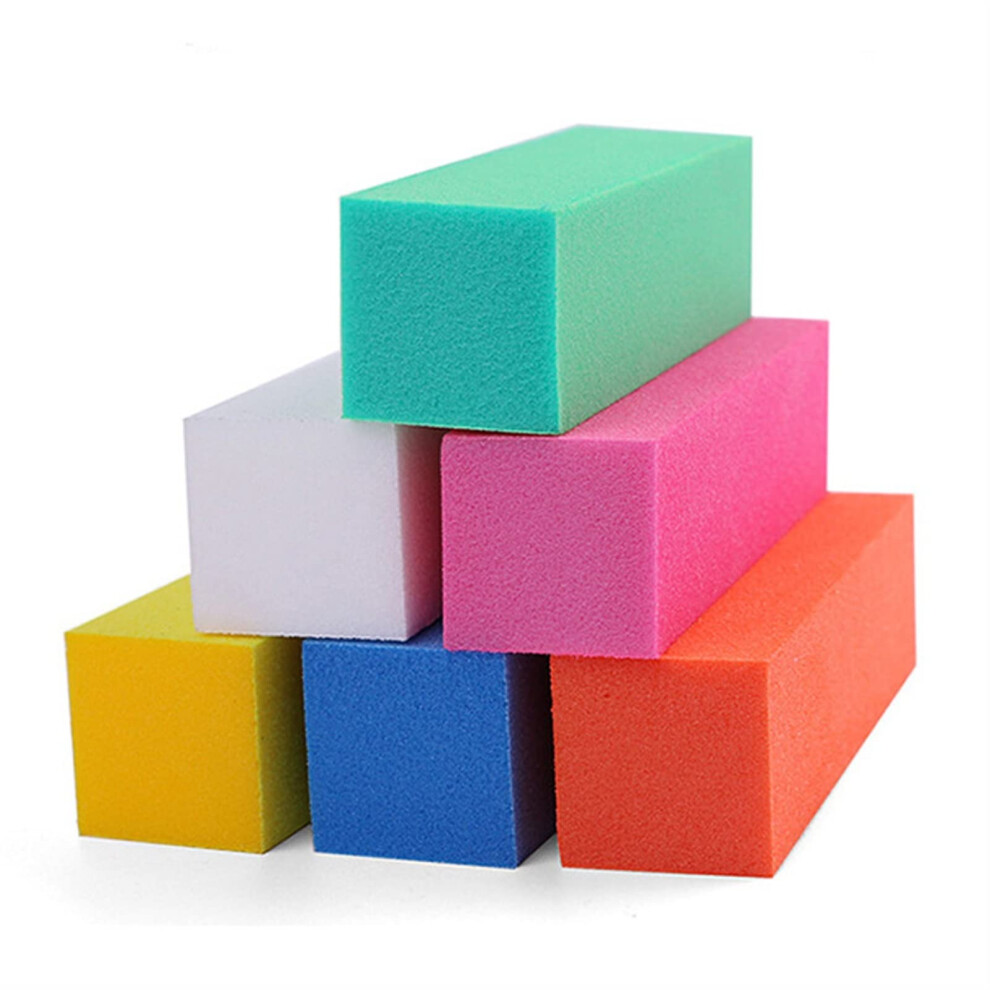 50PCS Wholesale Nail Buffer Block for Gel Acrylic Nails, Colorful Sponge File for Salon and Home