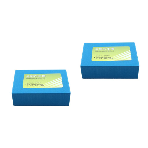 2Pcs Blue Diamond Hand Sanding Block Durable Polishing Sponge Tool 2