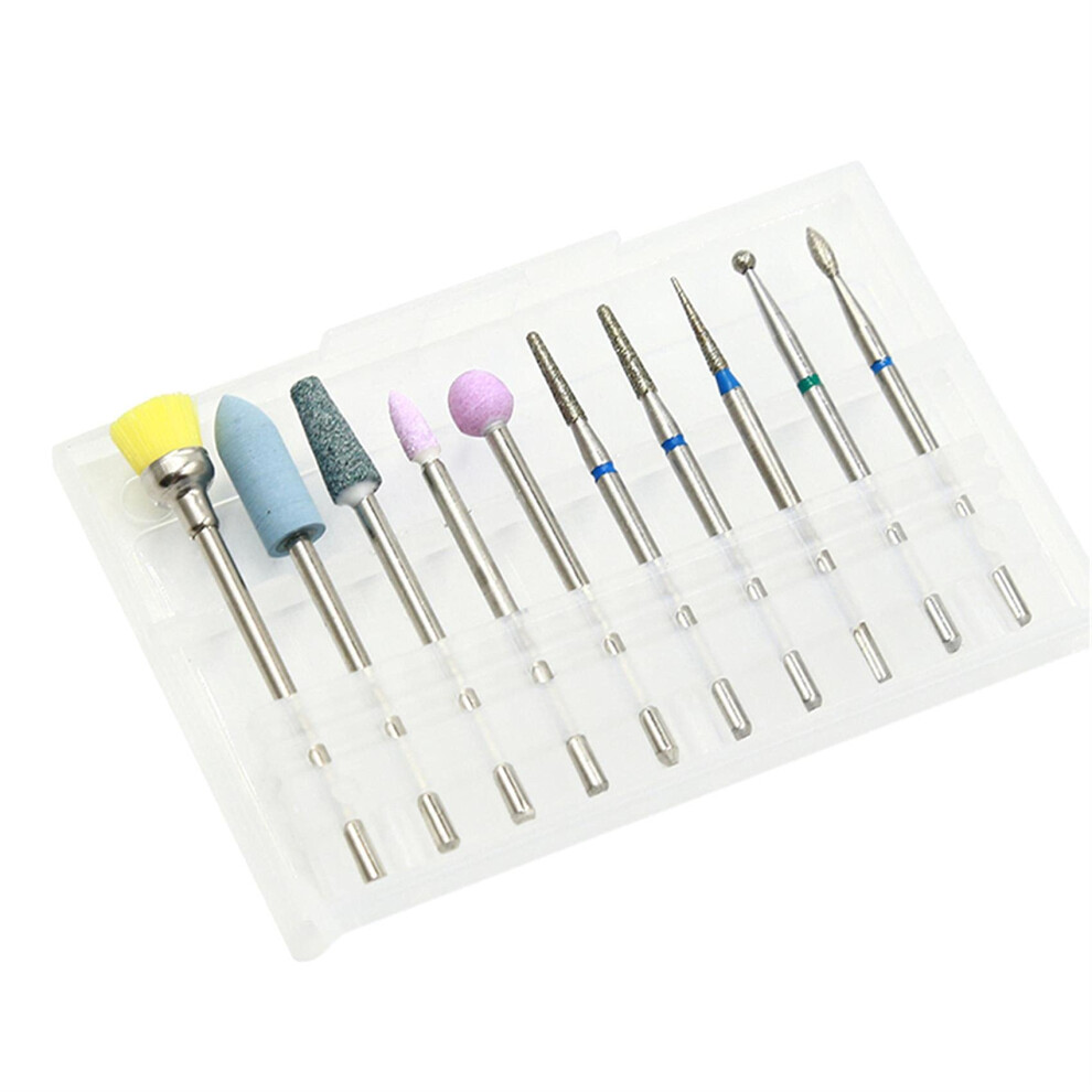 10Pcs Tungsten Steel Electric Nail Drill Bits Set for Salon and Home, LongLasting Sharpness