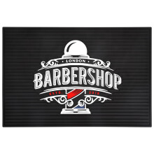 Barber Station Mat with AntiSlip Surface, Heat Resistant PVC Salon Tool Organizer, 11.81x17.72in Black