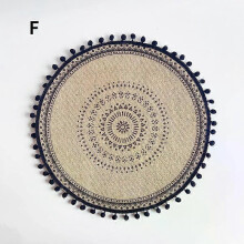 (F) 1PC Mat Coffee Cup Mats Table Placemat Nordic Style Non-slip Placemat Heat Insulation Furniture Decoration Round Flower Print