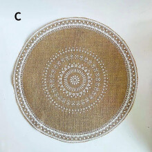 (C) 1PC Mat Coffee Cup Mats Table Placemat Nordic Style Non-slip Placemat Heat Insulation Furniture Decoration Round Flower Print