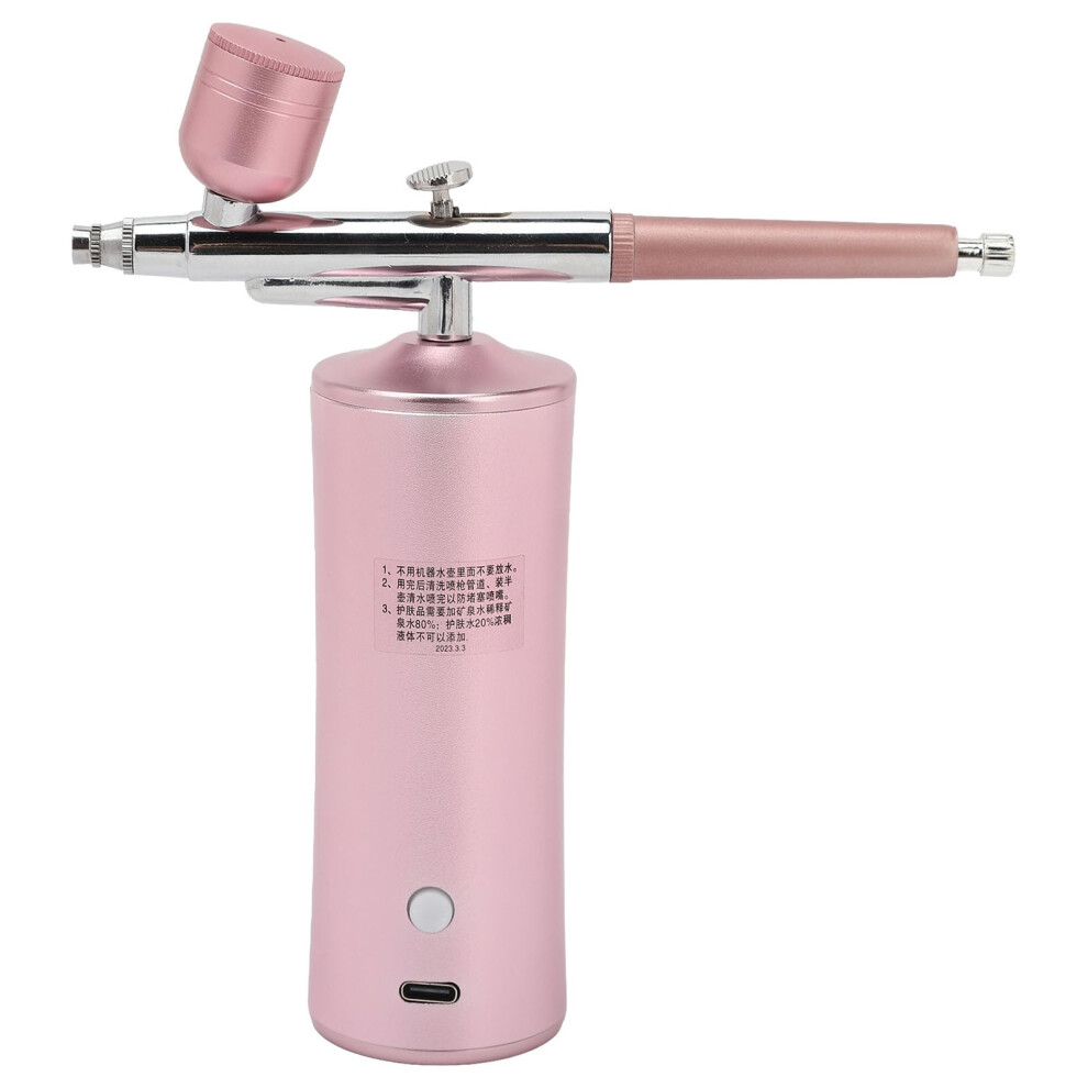 Pink Facial Oxygen Injector Usb Rechargeable Deep Hydration Fine Mist Sprayer For Home Use