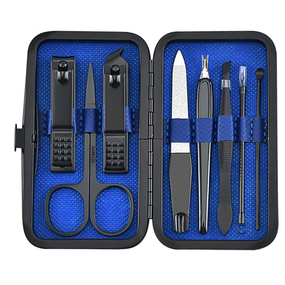 Nail Clippers Set 8pcs Stainless Steel Manicure Pedicure Kit with Case for Hand and Foot Care
