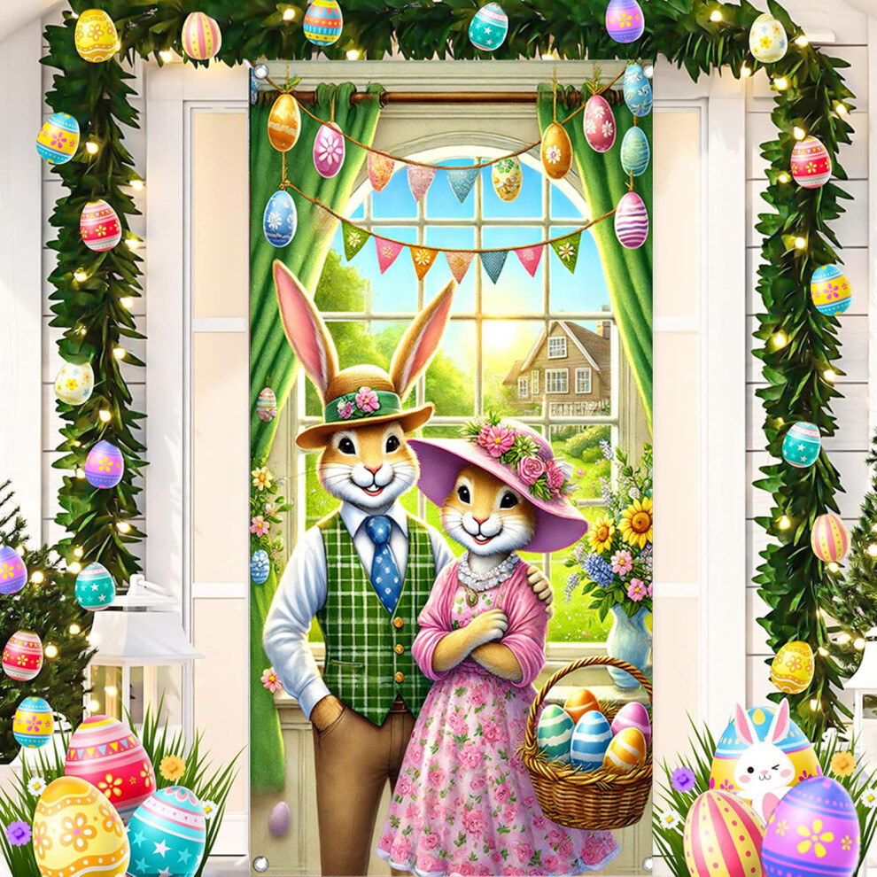 (Multicolor) Easter Background Fabric