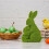 (Green) Easter Bunny Decorative Statue Set Perfects For Garden Courtyard And Home Decor Easter Gift 3