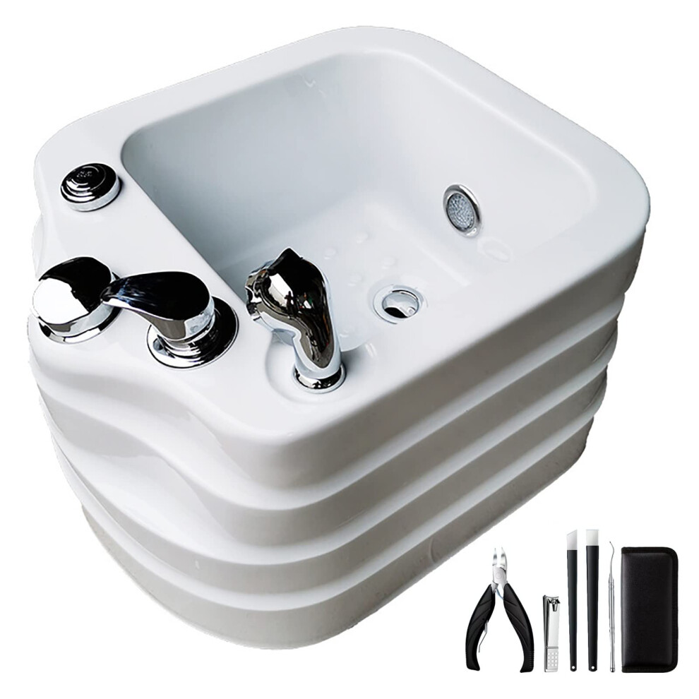 Acrylic Heated Foot Spa Bath Massager with Bubbles and Ergonomic Rest for Salon or Home Use