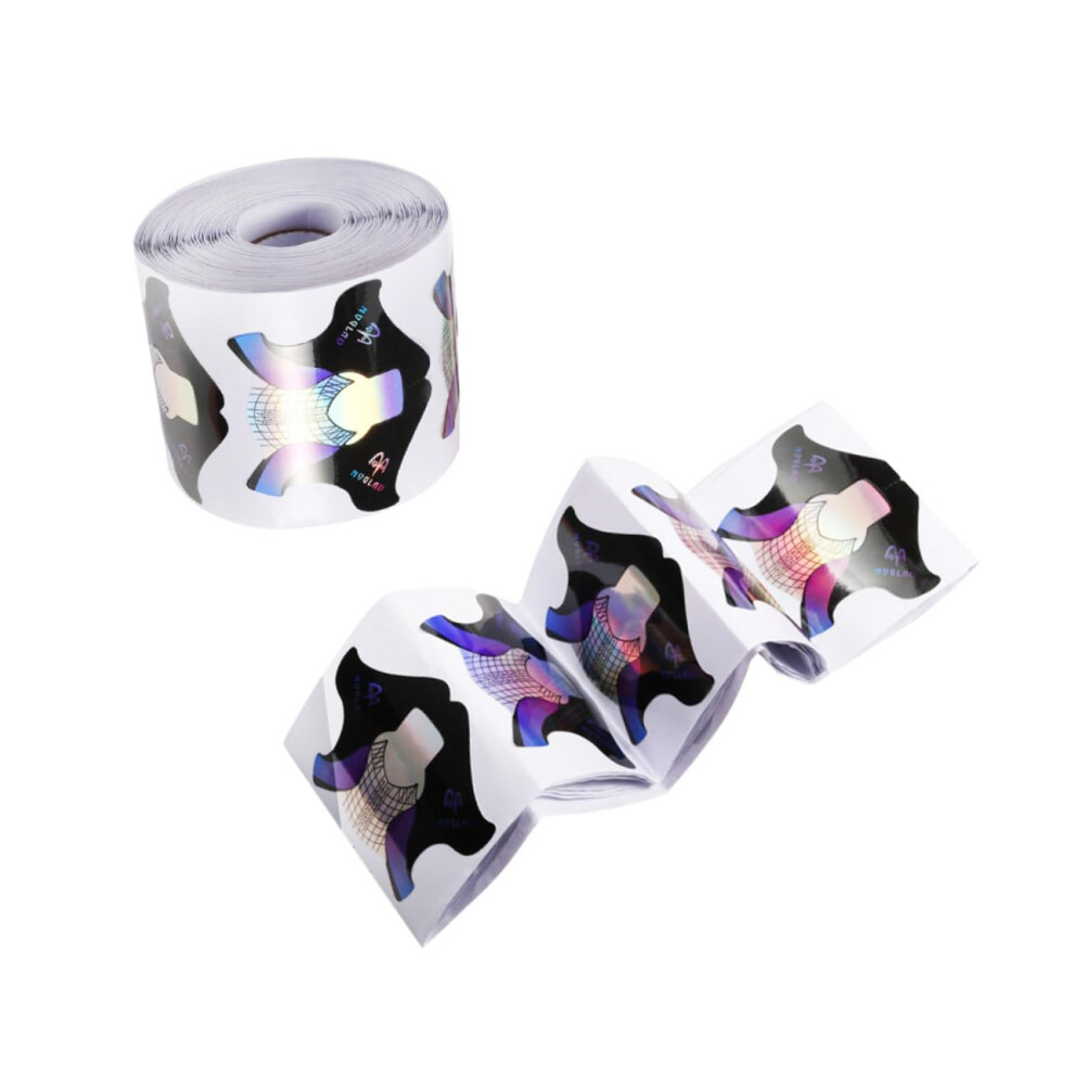 100pcs Fish Shaped Nail Extension Forms Acrylic Crystal Stickers with Precise Length Measurement