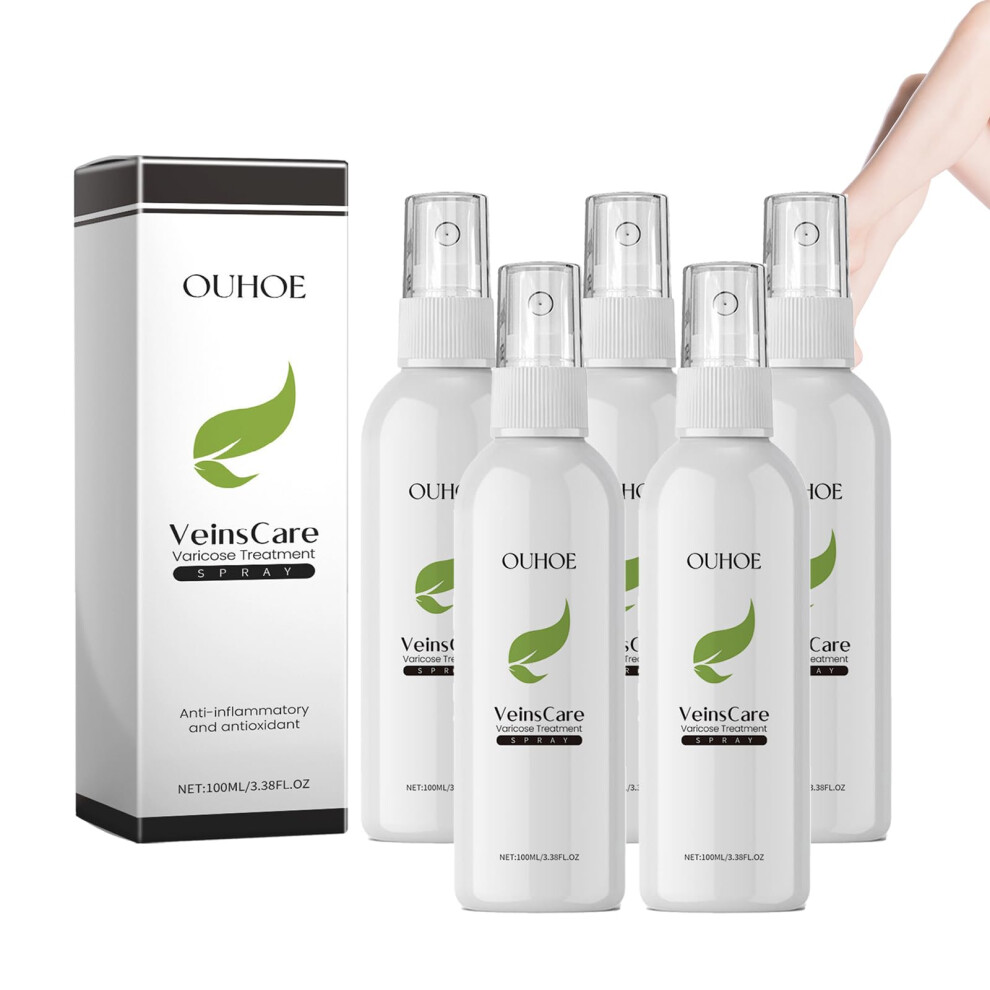 Varicose Vein Spray for Legs with Cooling Relief, Spider Vein Treatment, Hydrating Formula, 5pcs