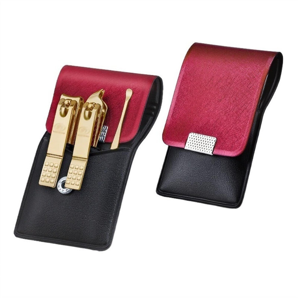 Manicure Pedicure Set with Leather Case, Professional Nail Grooming Kit for Travel Fingernails and Toenails