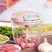 (900ml-Pink) 500/900ML Manual Meat Mincer Garlic Chopper Rotate Garlic Press Crusher Vegetable Onion Cutter Kitchen Cooking Accessories