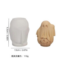 (02) New Pumpkin Ghost Candle Mold Handmade Halloween Creative Cute Monster Gypsum Concrete Silicone Mold 3D Scented Crafts Ornaments