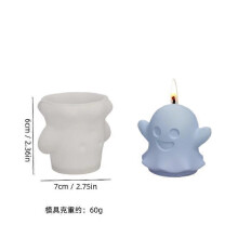 (01) New Pumpkin Ghost Candle Mold Handmade Halloween Creative Cute Monster Gypsum Concrete Silicone Mold 3D Scented Crafts Ornaments