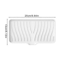 (White-L) New Silicone Soap Dish Holder Sink Draining Rack Soap Box Holder Rack Tray Drainable Non-slip Bathroom Accessories Drain Rack