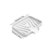 (White-S) New Silicone Soap Dish Holder Sink Draining Rack Soap Box Holder Rack Tray Drainable Non-slip Bathroom Accessories Drain Rack