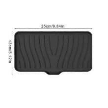 (Black-L) New Silicone Soap Dish Holder Sink Draining Rack Soap Box Holder Rack Tray Drainable Non-slip Bathroom Accessories Drain Rack