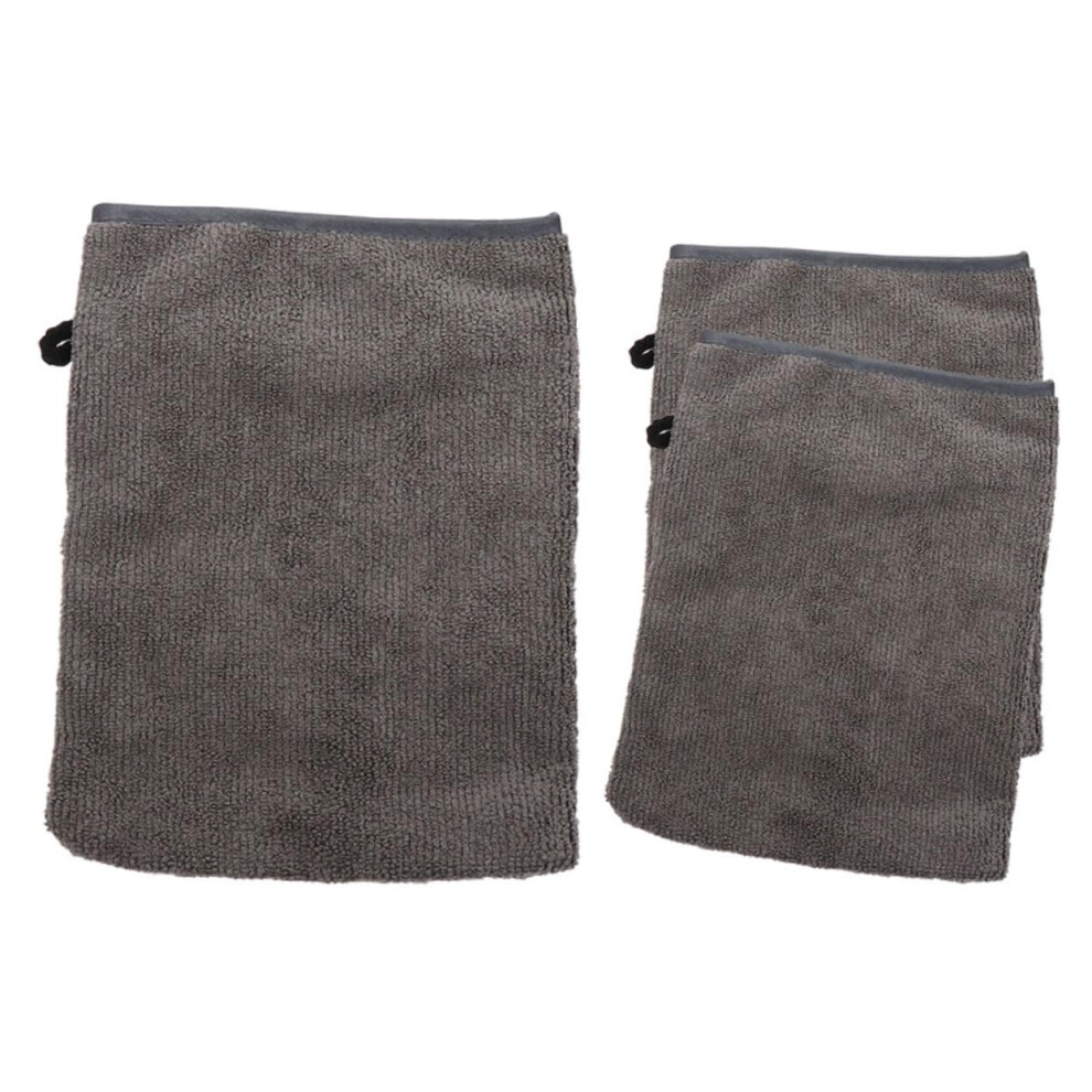 Grey Facial Cleansing Gloves 3Pcs Reusable Makeup Remover Mitts Deep Pore Cleaning Gentle Skin Touch