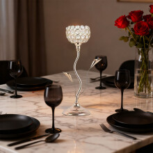 (A) Exquisite Crystal Flower Candle Holders With A Gold Base Perfectly For Valentines Day Gifts Or Home Decor Adding A Romantic Touch To Any Space