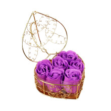 (Purple) 6 Rose Soap Flower Gift Box Valentine's Day Gift Birthday Gift Simulation Soap