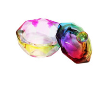 Acrylic Nail Monomer Dish with ColorChanging Glass Dappen Cup for Nail Art and Brush Cleaning
