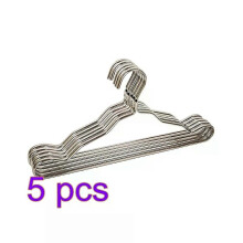 (Silver) 5Pcs/set Metal Clothes Hanger Suit Clothes Rack Clothes Adult Rack Slip-seamless Closet Organizer Aluminum Alloy Home Supplies