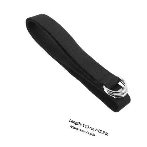 2Pièces Ceinture Taille Double Noir Polyester Métal Ajustable 1