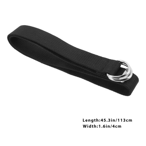 2Pièces Ceinture Taille Double Noir Polyester Métal Ajustable 2